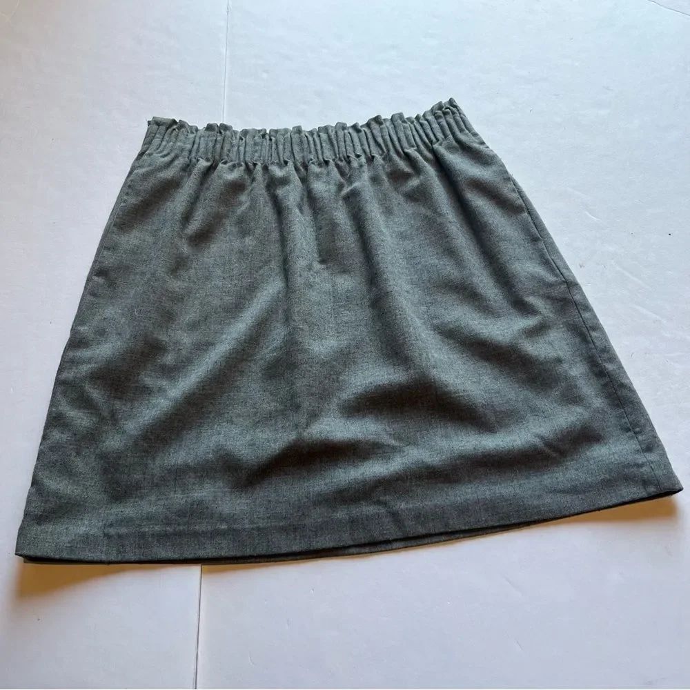 J. Crew Classic Gray Women's Skirt Midi Size 8 Elastic Waist